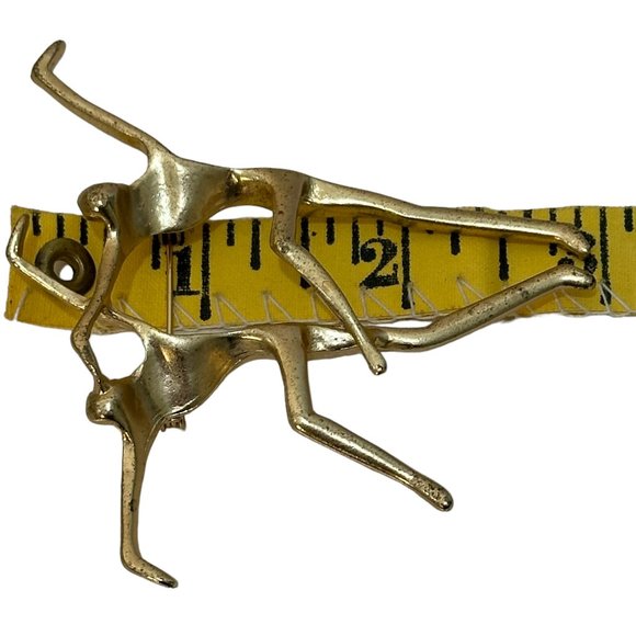 (10-231) Vintage Matte Gold Abstract 2 Dancers Brooch - Picture 3 of 8